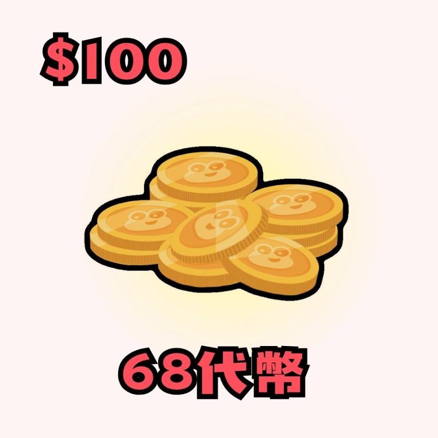 0 = 68個代幣